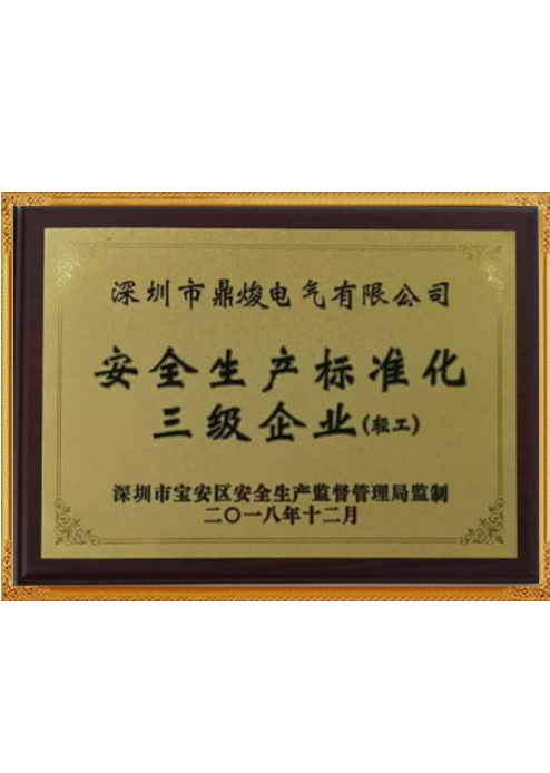 安全生產標準化企業證書